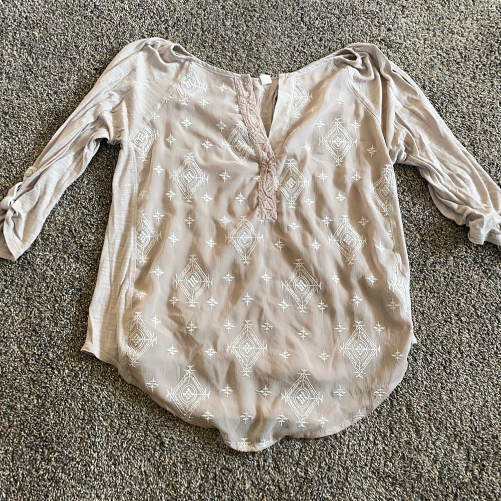 Anthropologie Tiny Embroidered Blouse